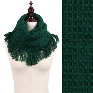 Solid Waffle Knit Infinity Scarf - Several Colors